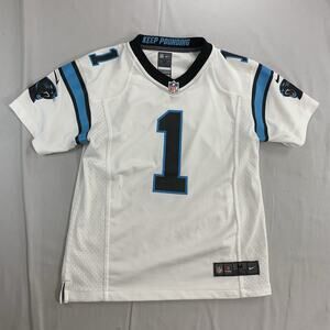 Cam Newton #1 Carolina Panthers Nike NFL Football White Jersey Youth M